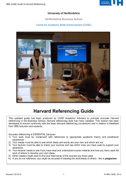 Harvard Referencing Guide - University of Hertfordshire