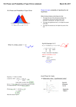 10.5 Power and Probability of Type II Error.notebook