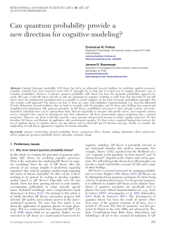 Can quantum probability provide a new direction for cognitive