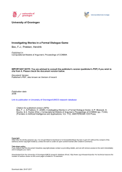 University of Groningen Investigating Stories in a Formal Dialogue