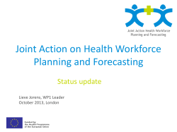 Joint Action for the EU health workforce and forecasting