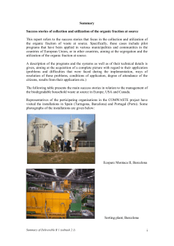 Success stories of collection and utilization of the organic fraction at