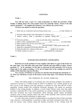 LISTENING TASK 1 You will now hear a part of a radio programme