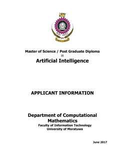 Artificial Intelligence - University of Moratuwa