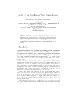 A Survey on Continuous Time Computations