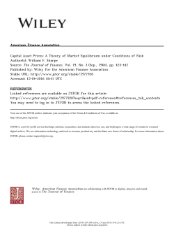 Capital Asset Prices: A Theory of Market Equilibrium
