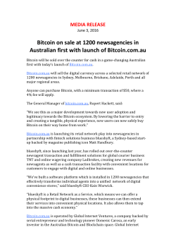 Bitcoin on sale at 1200 newsagencies in Australian first