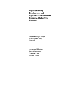Organic Farming Development and Agricultural Institutions in