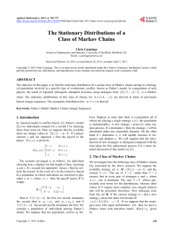 The Stationary Distributions of a Class of Markov Chains