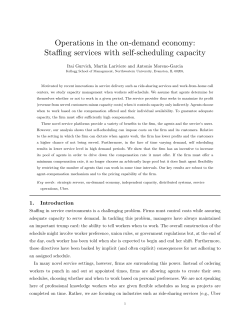 Operations in the on-demand economy