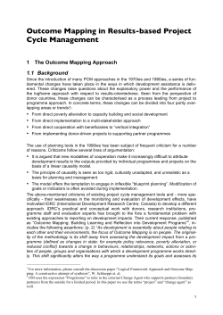 Outcome Mapping in Results-based Project Cycle