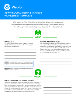 5wh social media strategy worksheet template who what
