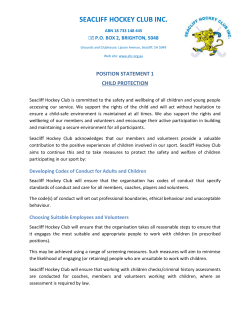 Child Protection - SEACLIFF HOCKEY CLUB