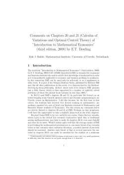 Introduction to Mathematical Economics