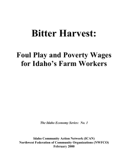 Bitter Harvest: Foul Play and Poverty Wages for Idaho`s Farm Workers