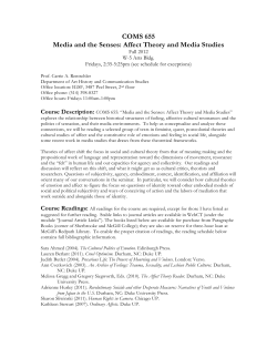 Affect Theory and Media Studies