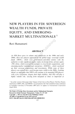 New Players in FDI - Annual Investment Meeting