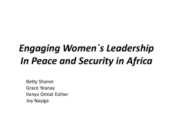 Engaging Women`s Leadership In Peace and Security in Africa