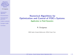 Numerical Algorithms for Optimization and Control of PDE`s Systems