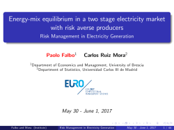 Energy%mix equilibrium in a two stage electricity market with risk