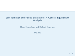 Job Turnover and Policy Evaluation: A General Equilibrium Analysis