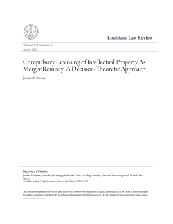 Compulsory Licensing of Intellectual Property As Merger Remedy: A