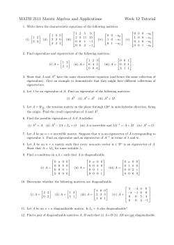 MATH 2111 Matrix Algebra and Applications Week 12 Tutorial