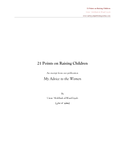 21 Points on Raising Children My Advice to the Women