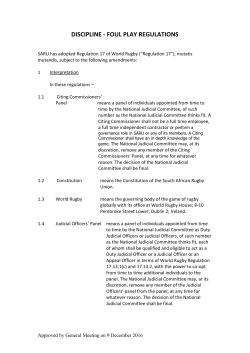 saru disciplinary regulations