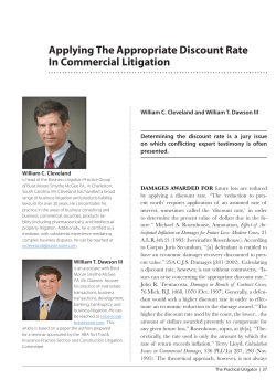 Applying The Appropriate Discount Rate In Commercial