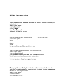 MGT402 Cost Accounting