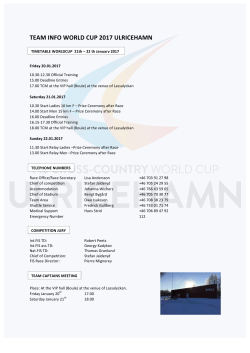 TEAM INFO WORLD CUP 2017 ULRICEHAMN