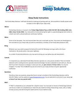 Sleep Study Instructions