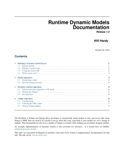 Runtime Dynamic Models Documentation