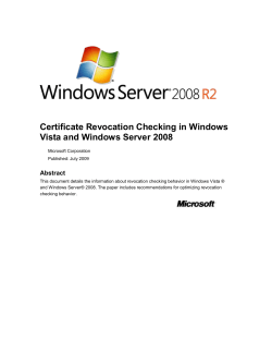 Certificate Revocation Checking in Windows Vista and