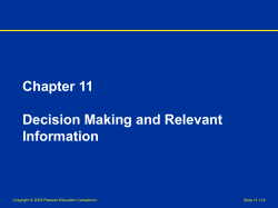Chapter 11 Decision Making and Relevant