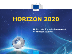 Unit costs for reimbursement of clinical studies HORIZON 2020 Use