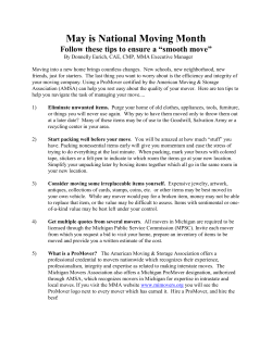 May is National Moving Month - Michigan Movers Association