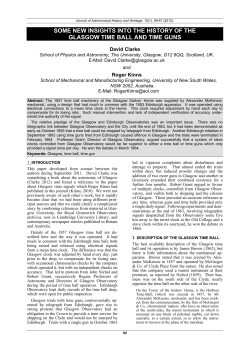 Some New Insights into the History of the Glasgow Time Ball