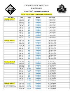 12 Invitational Tournament FINAL FOUR GAME TIMES