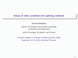 @let@token Setup of order conditions for splitting methods