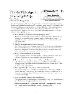 Florida Title Agent Licensing FAQs