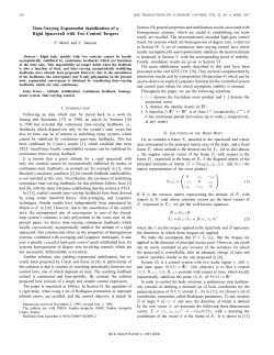 Time-Varying Exponential Stabilization of a Rigid - Sophia