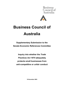 Submission - Effectiveness of the Trade Practices Act 1974 in