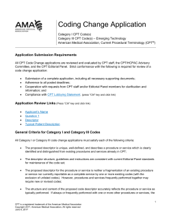 Coding Change Application - American Medical Association