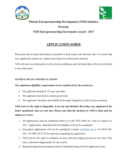 Application - Tibetan Entrepreneurship Development