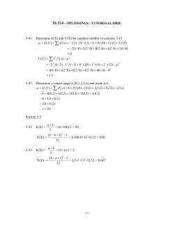Engineering Statistics 314 Tut 3 Memo 2008