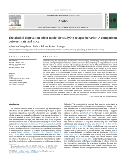 The alcohol deprivation effect model for studying relapse behavior