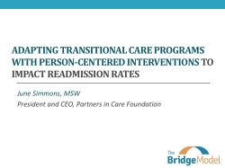 Adapting Transitional Care Programs with Person