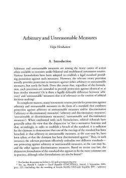 Arbitrary and unreasonable measures